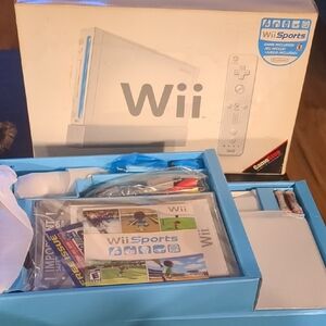 Nintendo Wii Console with Wii Sports - White and Blue